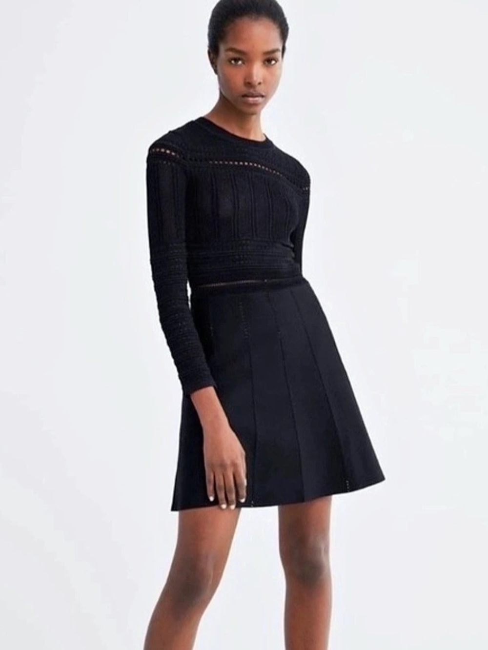 Zara Openwork Knit Mini Dress